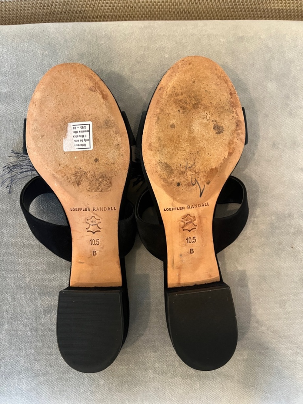 Loeffler Randall Black Tassel Slide Mules with Navy Accents - Picture 5 of 7
